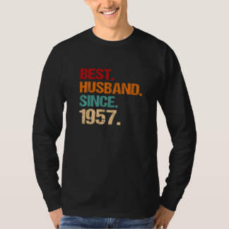 65th Wedding Anniversary Best Husband Since 1957 F T-shirt