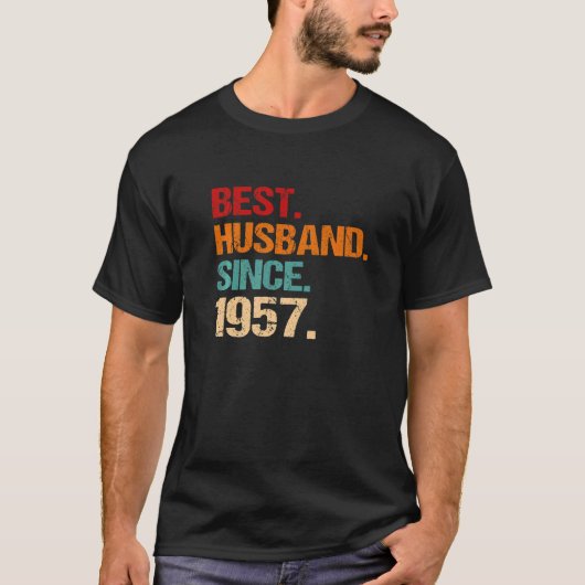 65th Wedding Anniversary Best Husband Since 1957 F T-shirt (Voorkant)