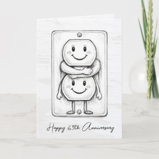 65th Wedding Anniversary Electrical Socket Kaart (Voorkant)