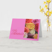 65th Wedding Jubileum gemengde roos bouquet Kaart (Gele Bloem)