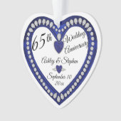 65th Wedding Jubileum Sapphire Diamond Keepomwille Ornament (voorkant)