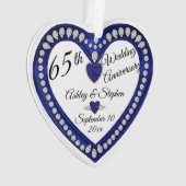 65th Wedding Jubileum Sapphire Diamond Keepomwille Ornament (voorkant)