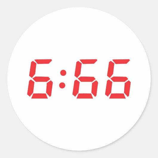 666 Duivelwekker Ronde Sticker (Voorkant)