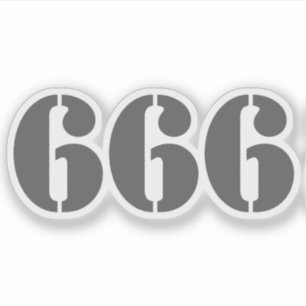 666 (grijs) sticker