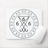 666 Lucifers sigil Black Muismat (Met muis)