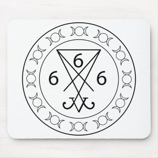 666 Lucifers sigil Black Muismat (Voorkant)