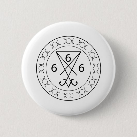 666 Lucifers sigil Black Ronde Button 5,7 Cm (Voorkant)