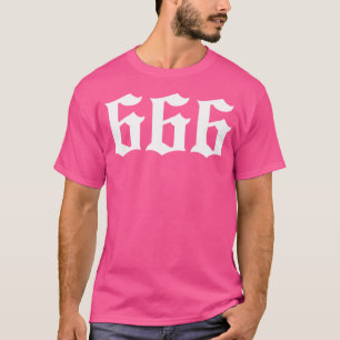 666 (Oudengels) Nummer van het Beest Satanic Symb T-shirt