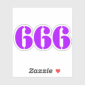 666 (paarse) sticker (Vel)