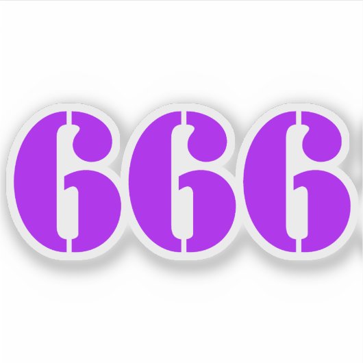 666 (paarse) sticker (Voorkant)
