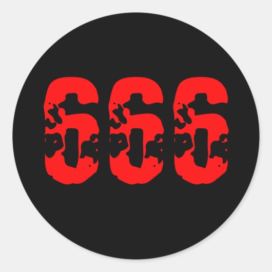 666 RONDE STICKER (Voorkant)