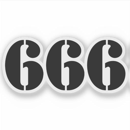666 (zwart) sticker (Voorkant)