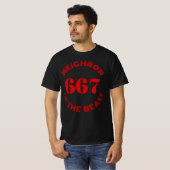 667 De buurman van het beest - v2 (rood) T-shirt (Voorkant volledig)