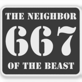 667 De buurman van het beest (wit op zwart) Sticker