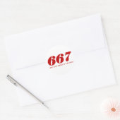 667 - One Step Ahead Of The Devil - Red Ronde Sticker (Envelop)
