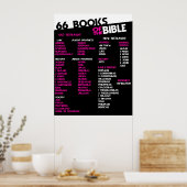 66 Boeken van de Bijbelroze Poster (Keuken)
