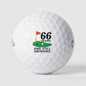 66 jaar en nog steeds swingende grappige 66e verja golfballen (Voorkant)