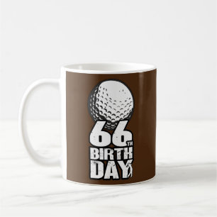 66 jaar oude Golfgolfer 66e verjaardag Koffiemok