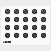 #66 Zwarte cirkel Ronde Sticker (Vel)
