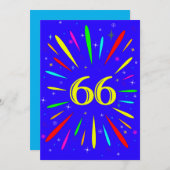 66e anniversaire Fête Invitation Explosion (Devant / Derrière)