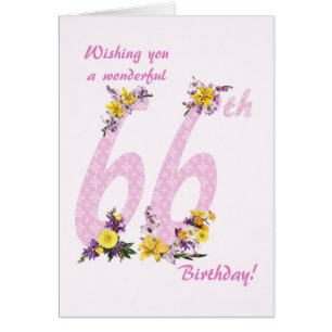 66e anniversaire Fleur numéros décorés