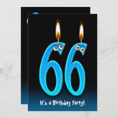 66e anniversaire Invitation de fête (Devant / Derrière)