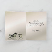 66e carte d'anniversaire avec une fille de moto (Intérieur)