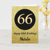 66e Joyeux Anniversaire Carte Parties scintillant  (Fleur jaune)