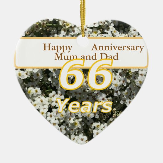 66e Jubileum bewerkbaar Keramisch Ornament (Voorkant)