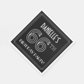 66e verjaardag: Art Deco Style + aangepaste naam Servet (Hoek)