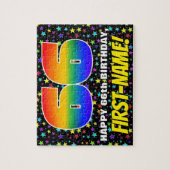 66e verjaardag — Fun, kleurrijk Star Field Pattern Legpuzzel (Verticaal)