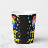 66e verjaardag: Fun Stars Pattern en Rainbow 66 Papieren Bekers (Links)