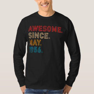 66e verjaardag Geweldige sinds mei 1956 66 jaar ou T-shirt