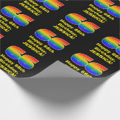 66e verjaardag: Leuke, kleurrijke regenboog geïnsp Cadeaupapier (Hoek)