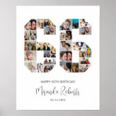 66e verjaardag nummer 66 aangepaste foto collage poster (Voorkant)