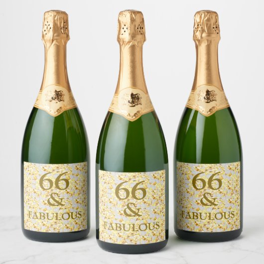 66e verjaardag sparkling wijnetiket (Flessen)