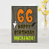 66e verjaardag: Spooky Halloween Thema, aangepaste Kaart (Gele Bloem)