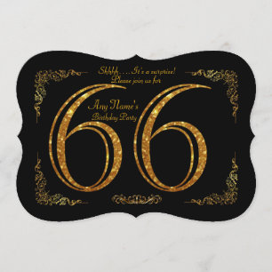 66e, Verjaardagsfeest 66e, grote Gatsby, zwart & g Kaart