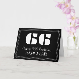 66ste verjaardag: Art Deco Geïnspireerde look "66" Kaart