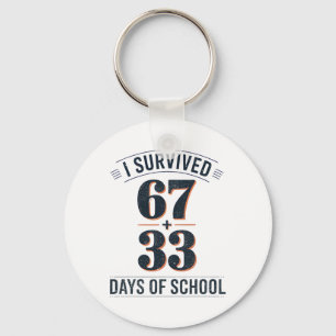 67+33 School Wiskunde Vergelijking Retro 100ste Da Sleutelhanger