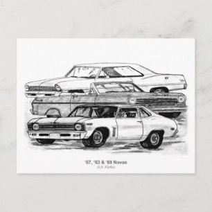 67, 63, 69 Novas - BW geen grens Briefkaart