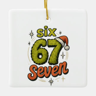 67, 6-7 meme, 6 7 grappig, 67 kerst keramisch ornament
