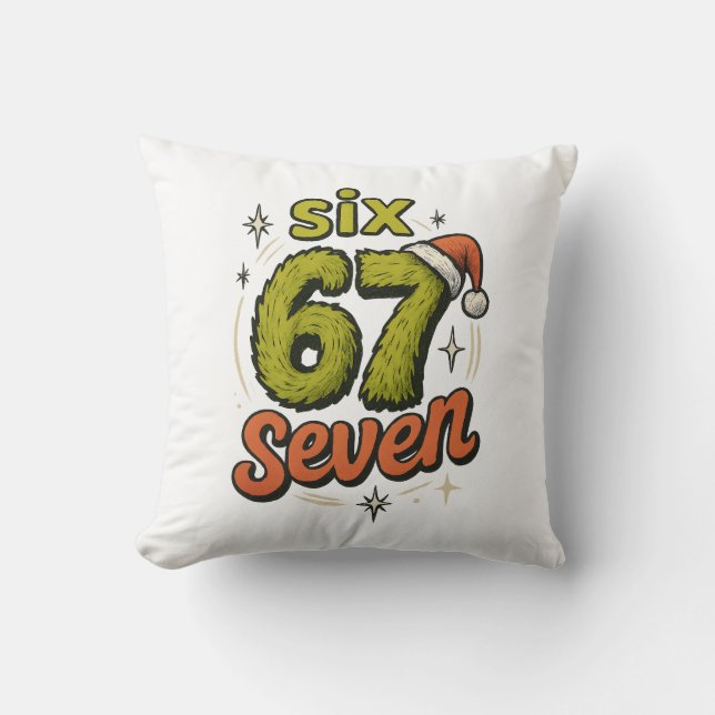67, 6-7 meme, 6 7 grappig, 67 kerst kussen (Voorkant)
