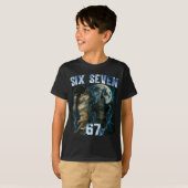 67 Alpha Wolf Meme Funny Graphic Tee Six Seven Hum T-shirt (Voorkant volledig)