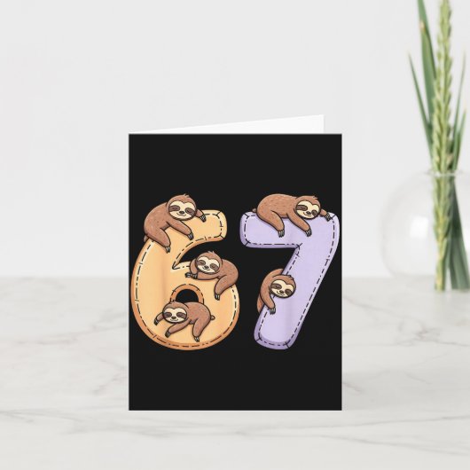 67 Animals Funny 67 Brainrot Youth Kids Sloth 67  Kaart (Voorkant)