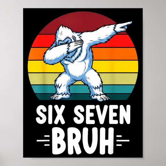 67 Animals Funny 67 Brainrot Youth Kids Yeti 67  Poster (Voorkant)