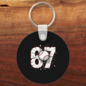 67 Baseball Six Seven 6 7 Meme 67 Sleutelhanger (Voorkant)