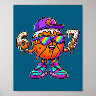 67 Basketbal Drip Zes Zeven Grappig Meme Gen Alpha Poster