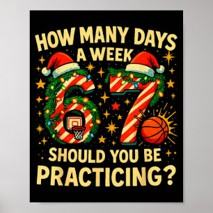 67 Basketbal Kerst Grappig Training Meme Cadeau _ Poster