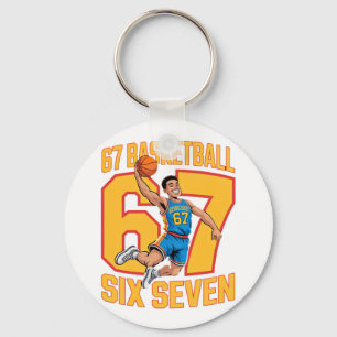 67 Basketbal Six Seven Meme Sleutelhanger